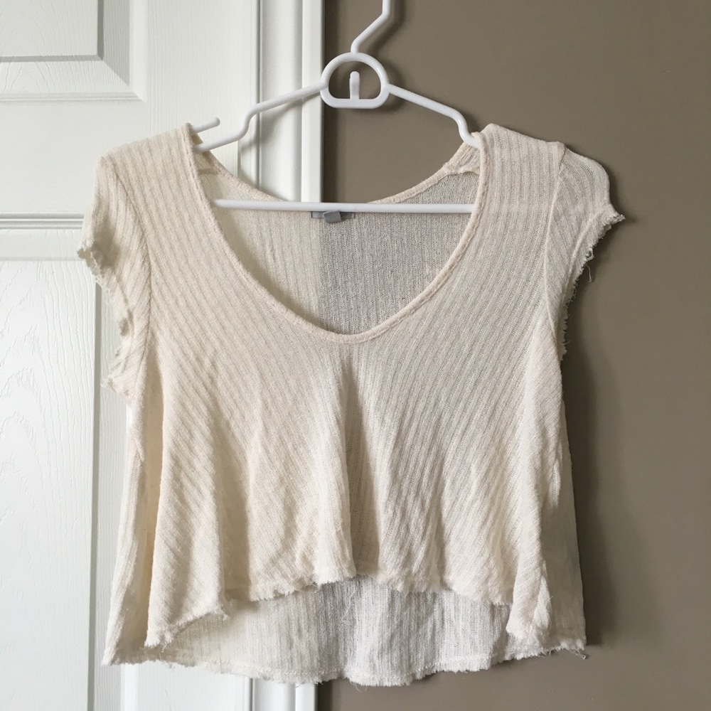 Urban Outfitters Ecoté White Cream Knit Crop Top